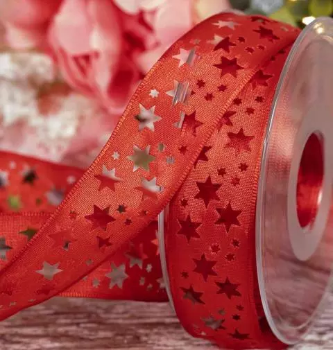 Laser and Die cut satin ribbons offer something different 25mm_red_star_cutout_ribbon