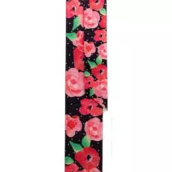 Black Fleur Ribbon In 15mm and 25mm widths