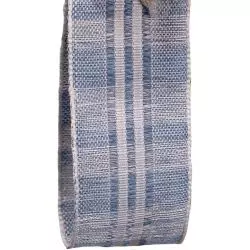 40mm Dusky Blue Cotton Look Check Ribbon