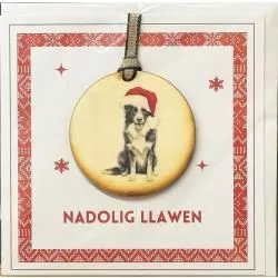 Welsh Language Christmas Card with Collie Plaque