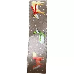 25mm Fairytale Forest Christmas Ribbon by Berisfords Article 80982
