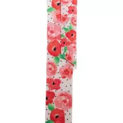 White Fleur Ribbon In A Choice Of Two Widths