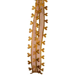 15mm Gold Sheer With Cut out heart edging