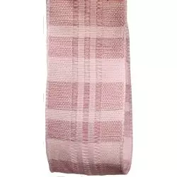 Pale Berry Check Cotton Look Ribbon 40mm