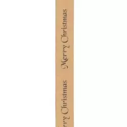 10mm Merry Christmas Satin Ribbon In Gold By Berisfords Ribbons