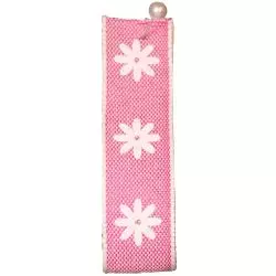 Pink 15mm Daisy Print Ribbon