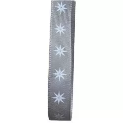 Scandi Star Ribbon in Silver 12mm