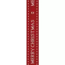 Merry Christmas Ribbon By Berisfords Ribbons Woven In Red & White Article 43591