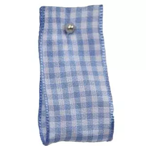 Gingham Ribbon By Berisfords in Sky Blue (Colour 3) - available in 5mm, 10mm, 15mm & 5mm  widths