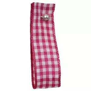 Gingham Ribbon By Berisfords in Shocking Pink (Colour 72) - available in 5mm, 10mm, 15mm, & 25mm widths