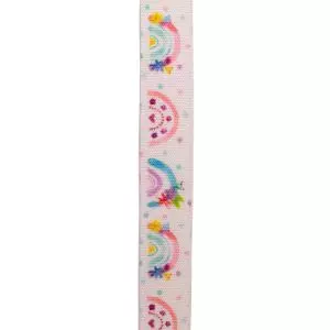 15mm rainbow with taffeta print