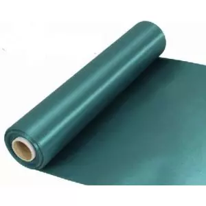 29cm Wide Green Cut Edged Satin Fabric