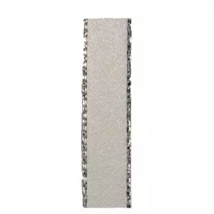 silver edged white satin ribbon