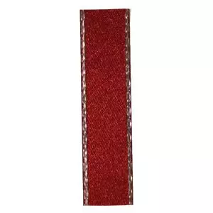 Red Satin Ribbon With Silver Edging 7mm x 20m