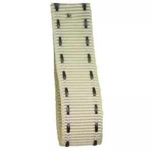 Stitched Grosgrain Ribbon Article 1339 Col: Ivory / Grey 15mm