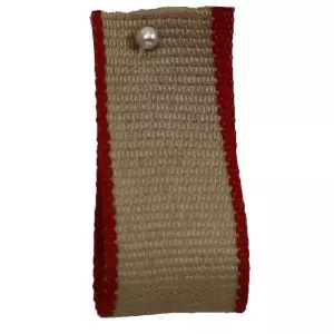 7mm x 15m Hopsack ribbon with red edging