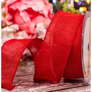 38mm Red hessian Ribbon x 10m
