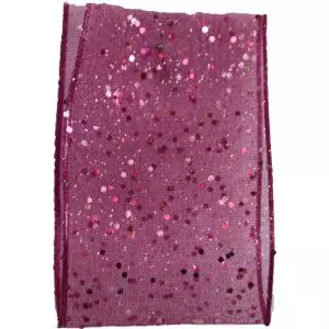 Random Glitter Sheer Ribbon Col: Shocking Pink