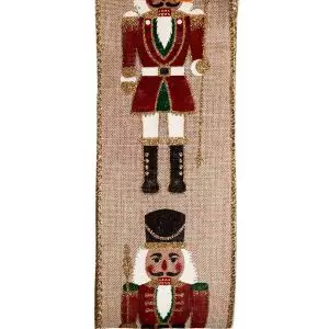Nutcracker Christmas Ribbon With Wired Edge