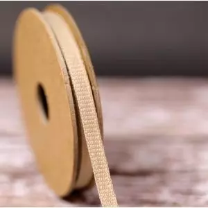 Hopsack Ribbon in Oatmeal - 7mm x 5m