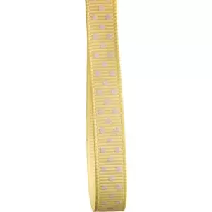 9mm Lemon Grosgrain Ribbon With Cram Micro Dots