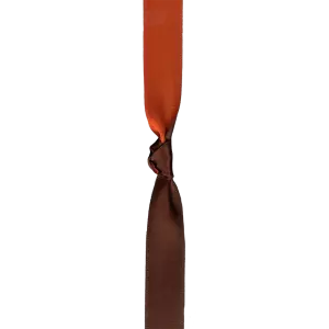 Rust and brown reversible satin ribbon