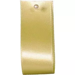 Double Satin Ribbon By Berisfords Ribbons: Pale Lemon (Col 14)- 3mm - 50mm widths