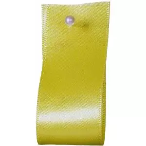 Double Satin Ribbon By Berisfords Ribbons: Lemon (Col 5)- 3mm - 70mm widths