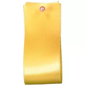 Double Satin Ribbon By Berisfords Ribbons: Yellow  (Col 679)- 3mm - 70mm widths