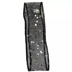 Random Glitter Sheer Ribbon col: Black 10