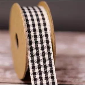 25mm Black Gingham