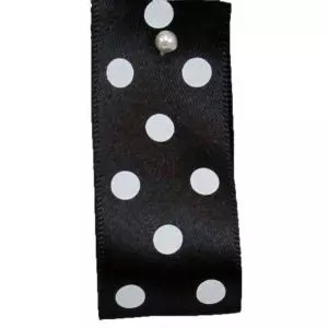 25mm Black Polka Dot Ribbon