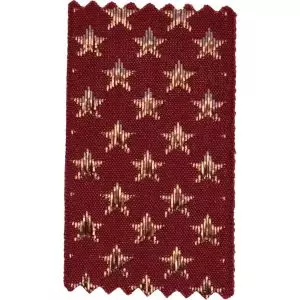 Burgundy Woven Ribbon With Rose Gold Lame Stars On This Christmas Ribbon From Berisfords Ribbons