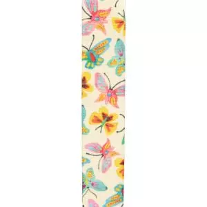 Lemon Butterfly Sky Ribbon In 25mm