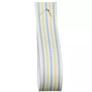 Baby Stripes Ribbon in White 15mm x 25m