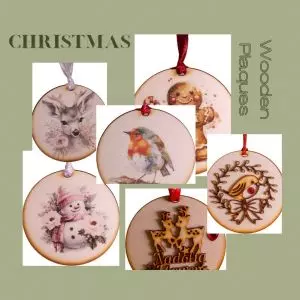 Christmas Themed Wooden Plaques