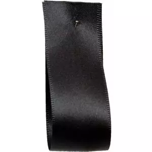 Shindo Double Satin Ribbon Black (Col:050) - 3mm - 38mm widths