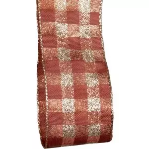 copper and gold checked wired age ribbon
