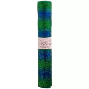 extra wide 29cm deco mesh in blue and green