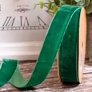 Festive Green Velvet Ribbon In A Wide Range Of Widths