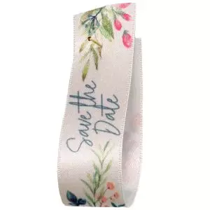 Floral Save the date by Berisfords Ribbons