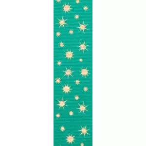 Jade green Glisten Grosgrain Christmas Star Ribbon 