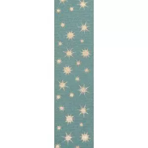 Teal Green Glisten Star Christmas Grosgrain Ribbon