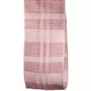 Pale Berry Check Cotton Look Ribbon 40mm