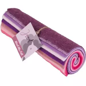 Felt Squares in Lilacs and Pinks