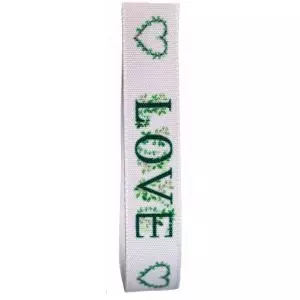 15mm Love Vine Print Rustic Taffeta Ribbon