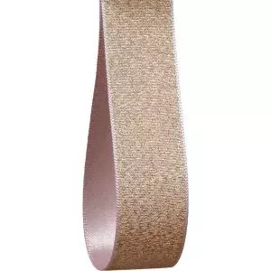25mm Pale Pink & Gold Metallic Ribbon