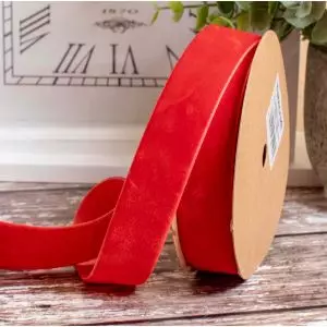Red velvet ribbon in a choice of widths 