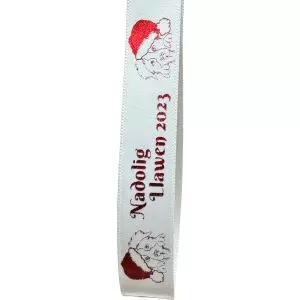 Sheep Dog Nadolig Llawen Ribbon