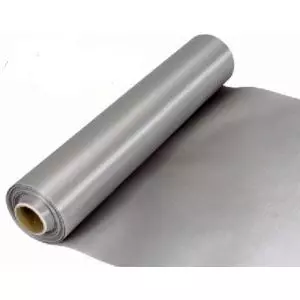 29cm Wide Silver Cut Edged Satin Fabric
